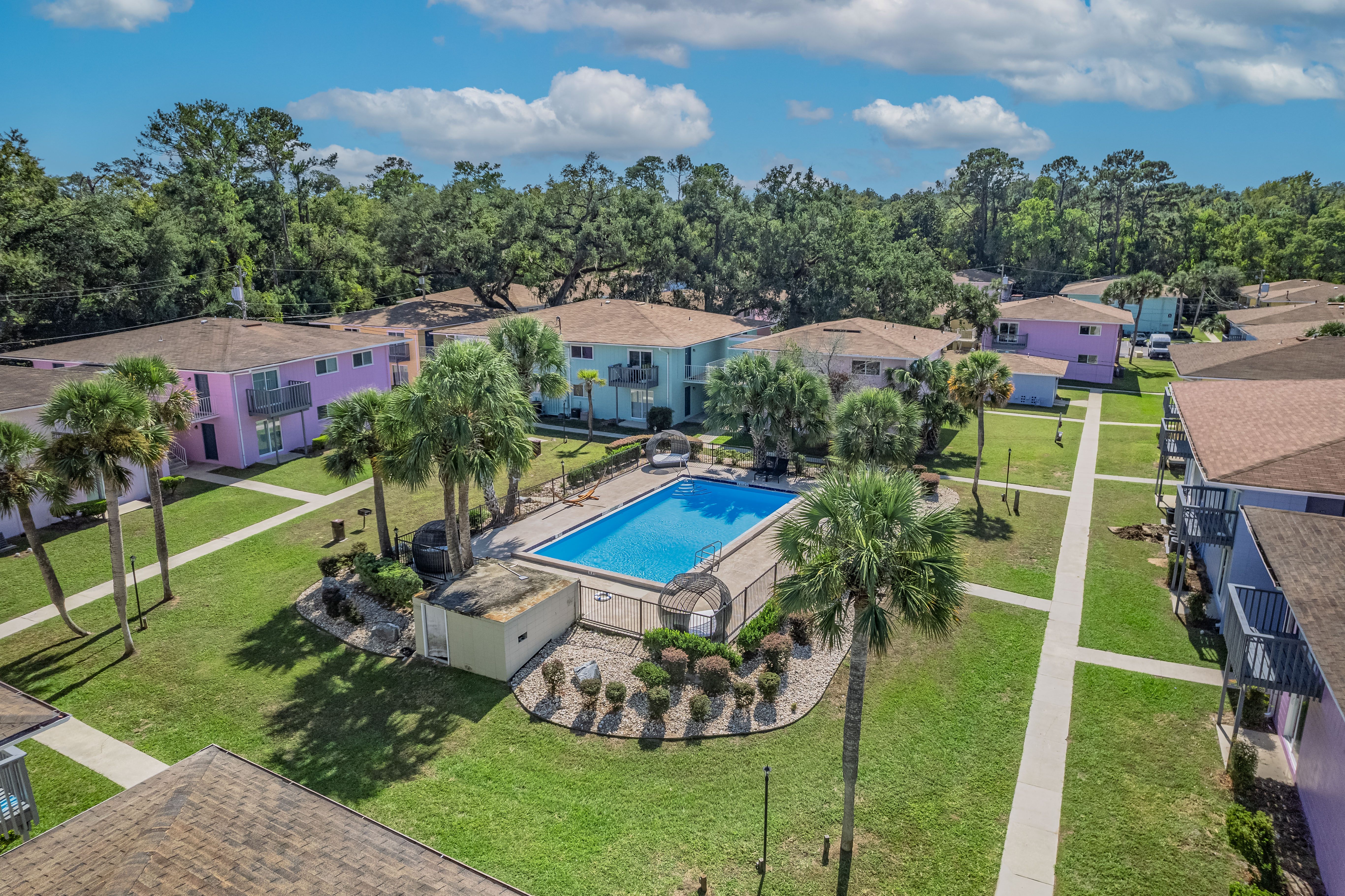 Aerial Pool And Green Space at Serenity Place Central, Tallahassee, FL, 32304
